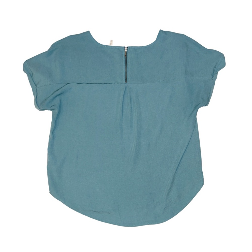 MAURICES Women's Teal Short Sleeve Blouse Medium - Picture 2 of 5